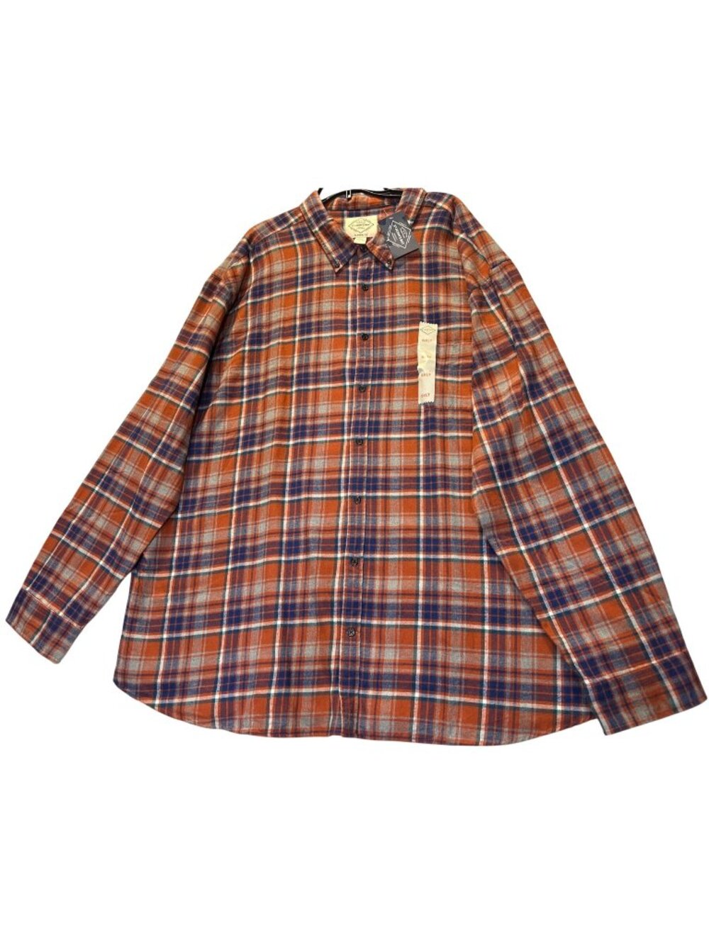 St. Johns Bay Mens 5XLT Long Sleeve Classic Fit Flannel Shirt Plaid Super Soft